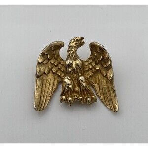 VINTAGE GOLD TONE FEDERAL EAGLE PATRIOTIC BROOCH PIN ACCESSOCRAFT RARE